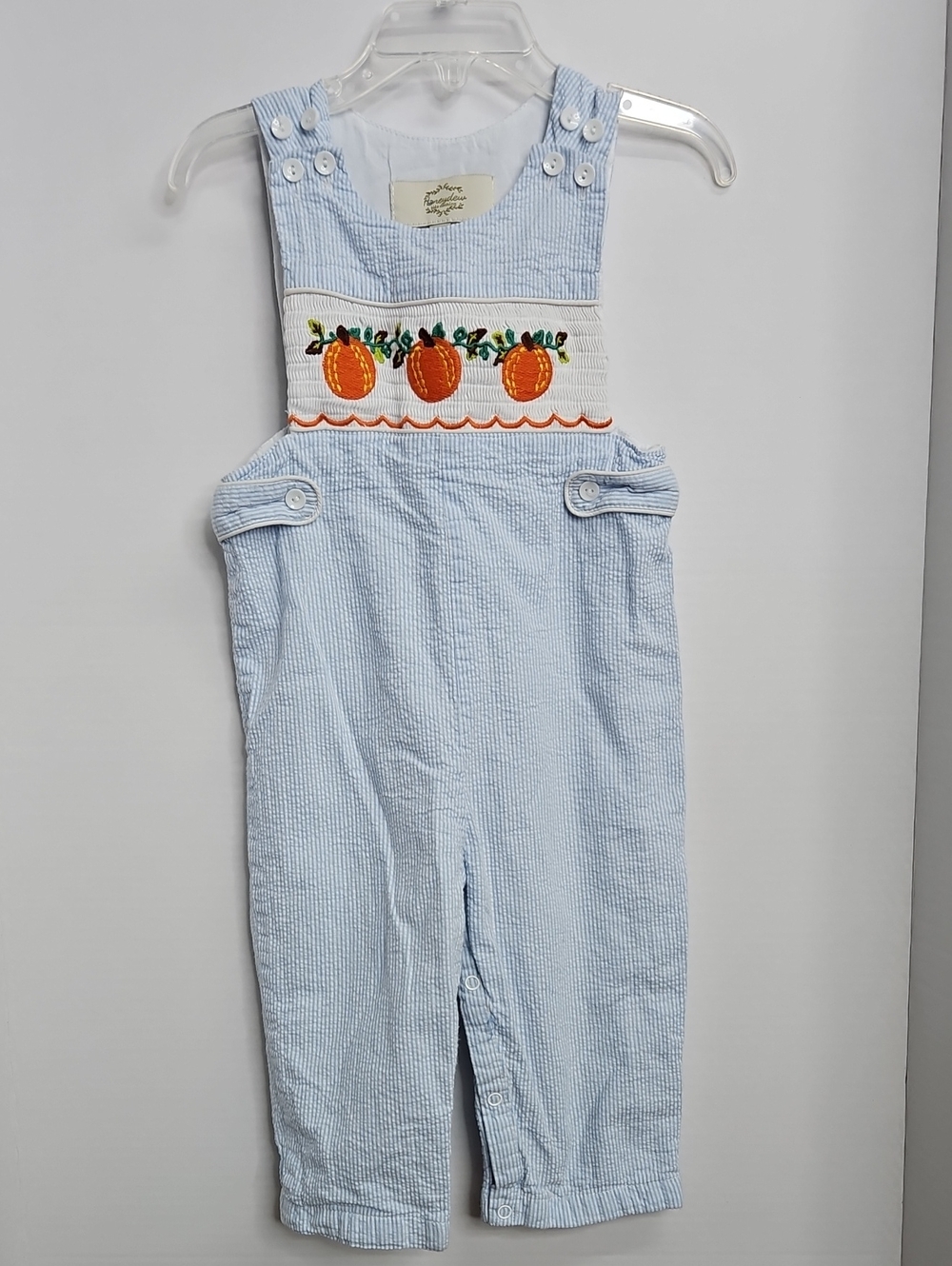 Honeydew Smocked Pumpkins Striped Overalls Sz 24months 100% Cotton